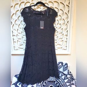 AX Paris Curve Black Cap Sleeve Lace Dress Size 14 New with Tags rare